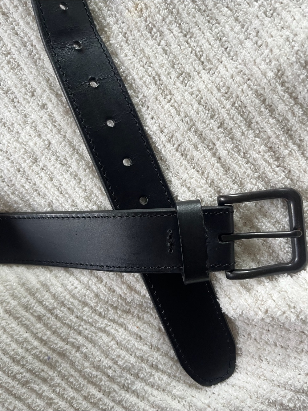 Goodfellow & Co Black Leather Belt with Matte Metal Buckle size L